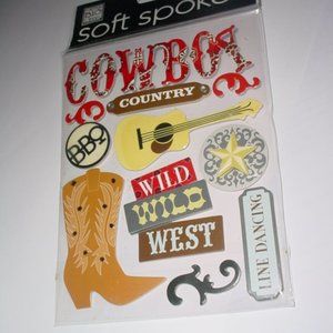 ME & MY BIG IDEAS NIP 3D Cowboy Stickers Scrapbooking